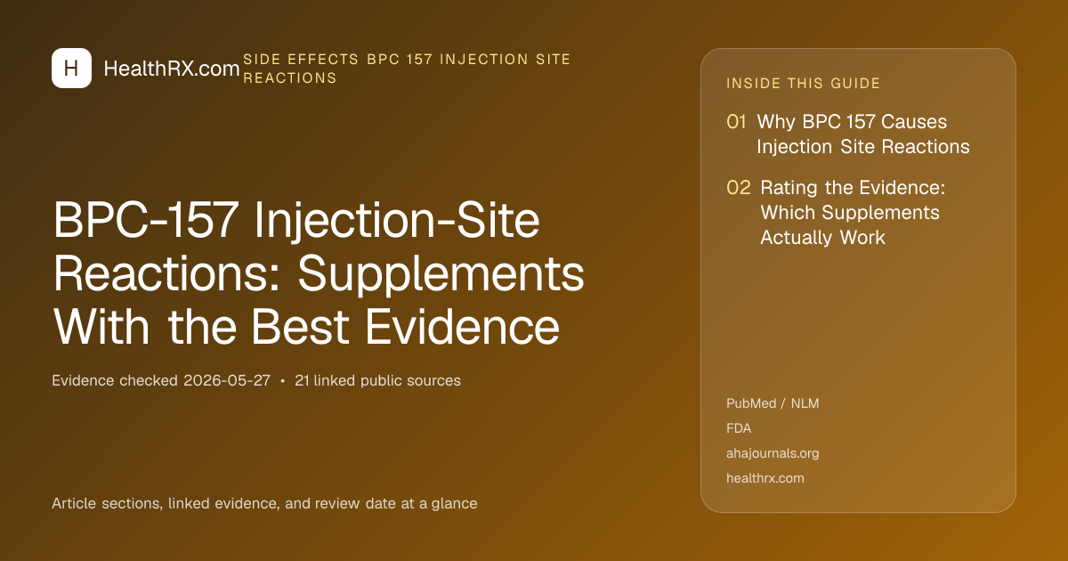 Evidence overview for BPC-157 Injection-Site Reactions: Supplements With the Best Evidence