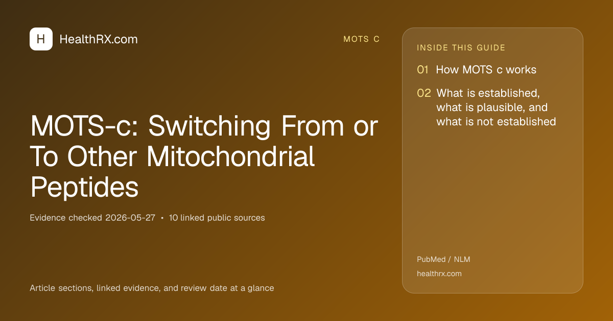 Evidence overview for MOTS-c: Switching From or To Other Mitochondrial Peptides