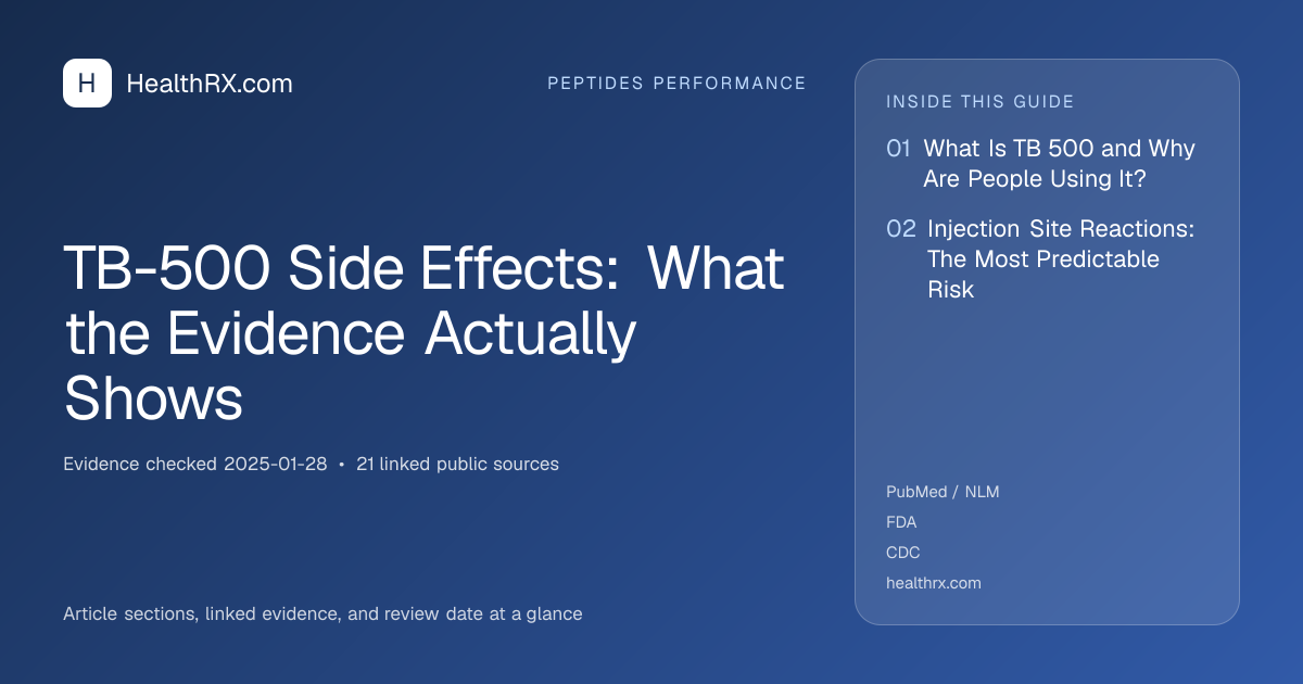 Evidence overview for TB-500 Side Effects: What the Evidence Actually Shows