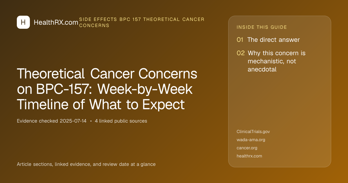 Evidence overview for Theoretical Cancer Concerns on BPC-157: Week-by-Week Timeline of What to Expect