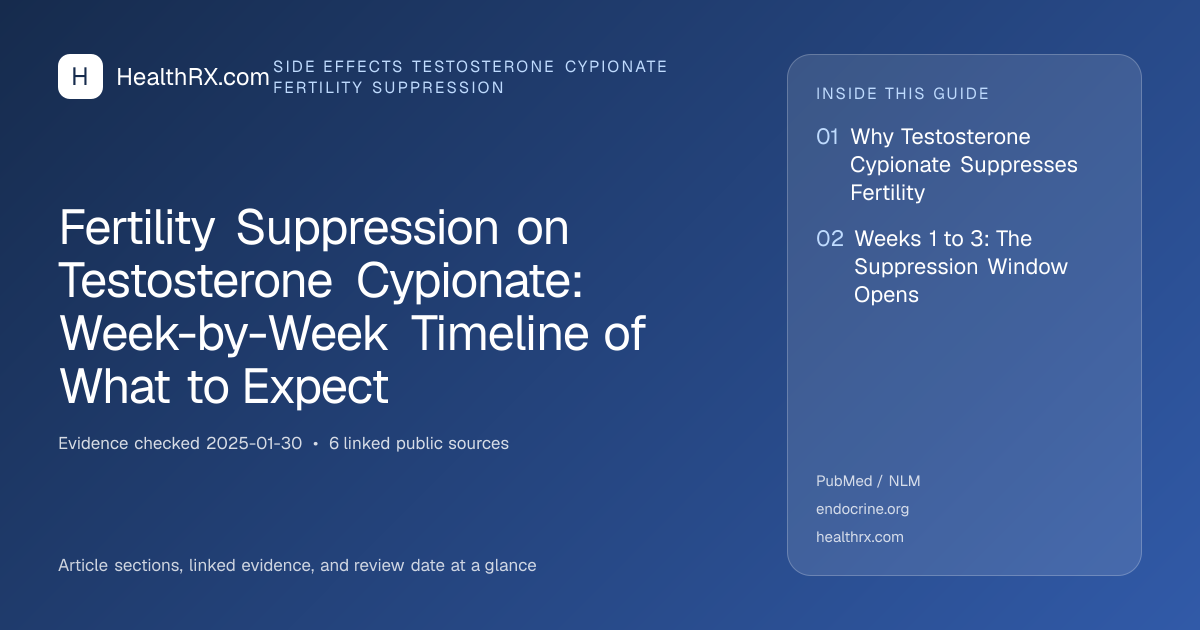 Evidence overview for Fertility Suppression on Testosterone Cypionate: Week-by-Week Timeline of What to Expect