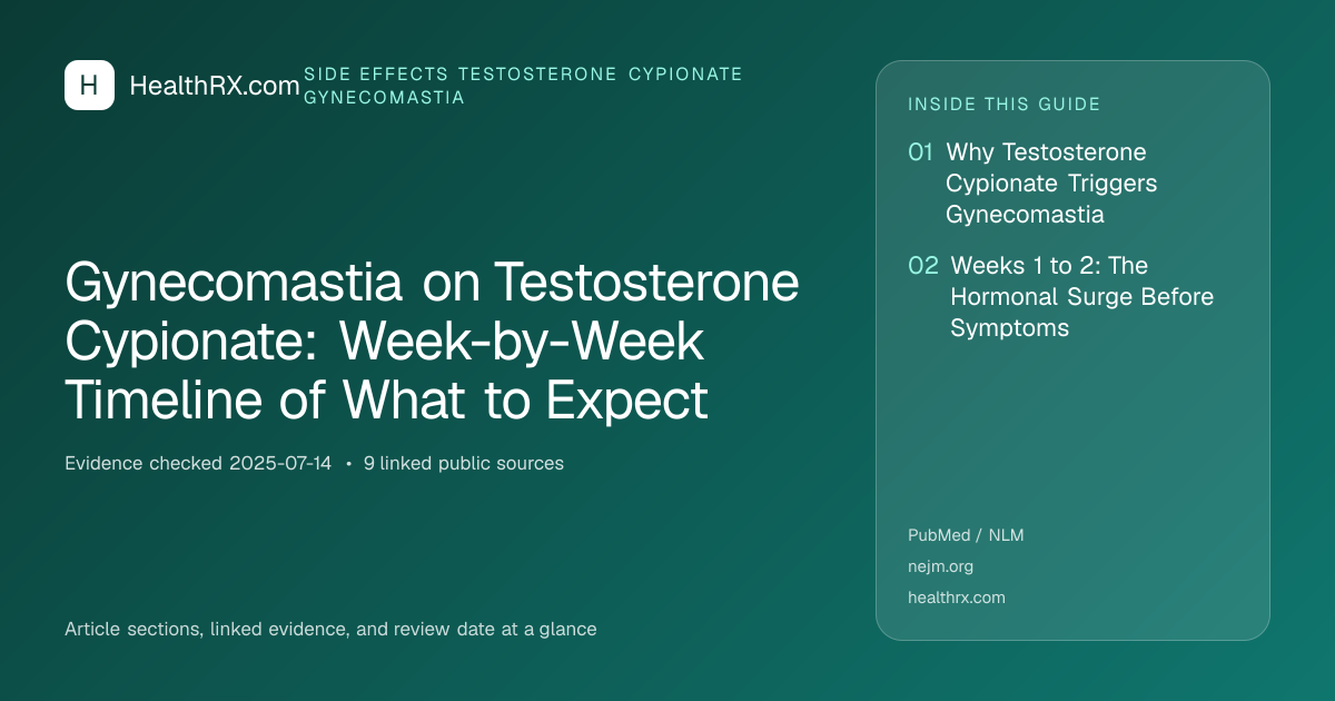 Evidence overview for Gynecomastia on Testosterone Cypionate: Week-by-Week Timeline of What to Expect