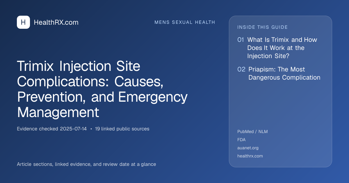 Evidence overview for mens sexual health: Trimix Injection Site Complications: Causes, Prevention, and Emergency Management