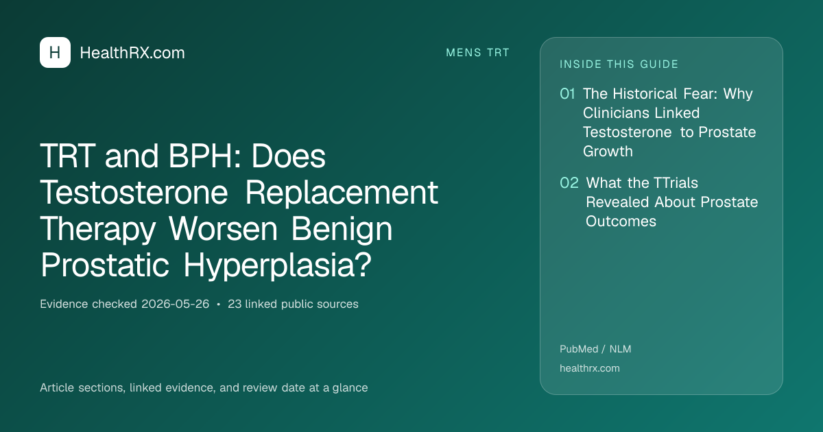 Evidence overview for TRT and BPH: Does Testosterone Replacement Therapy Worsen Benign Prostatic Hyperplasia?