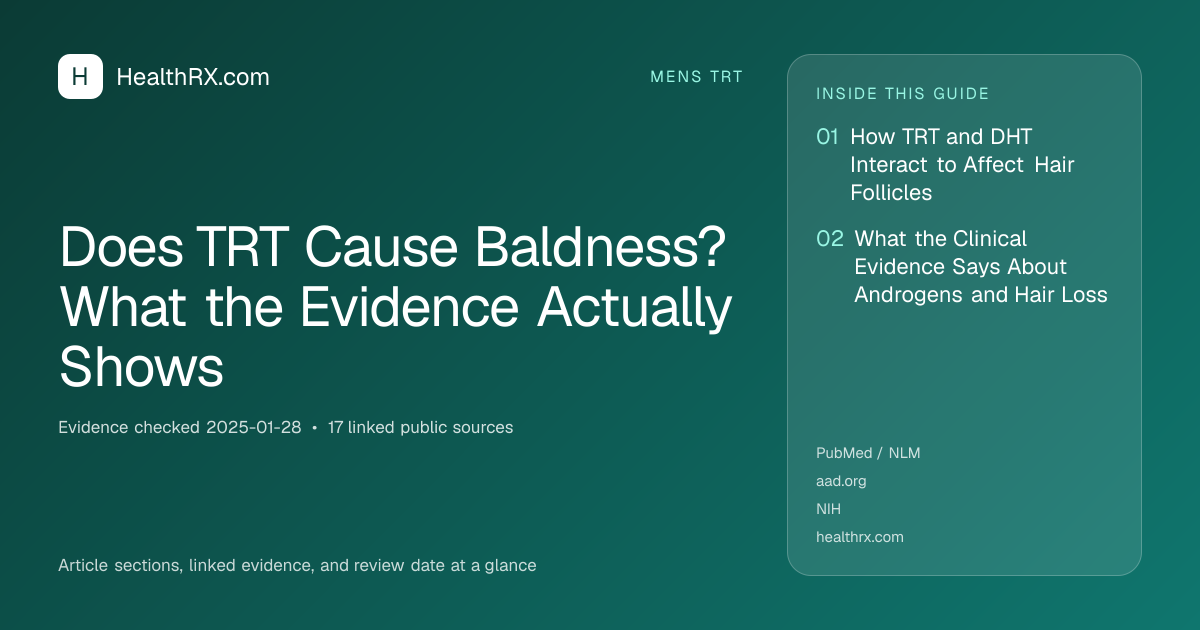 Evidence overview for Does TRT Cause Baldness? What the Evidence Actually Shows
