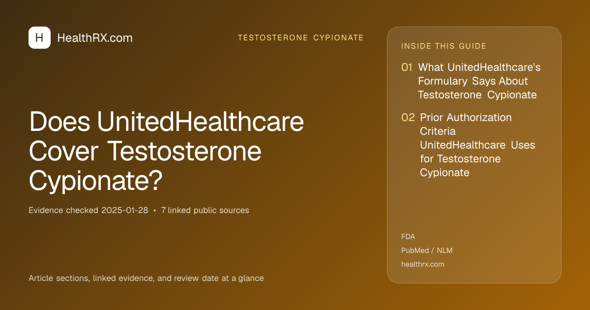 Evidence overview for Does UnitedHealthcare Cover Testosterone Cypionate?
