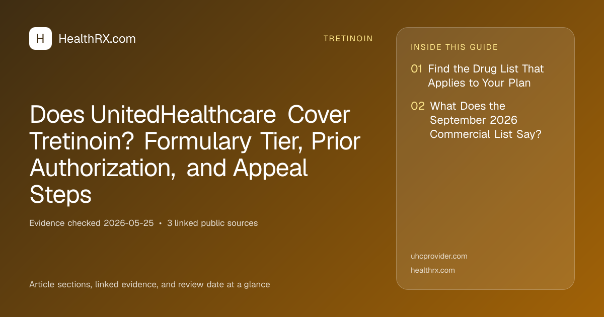 Evidence overview for Does UnitedHealthcare Cover Tretinoin? Formulary Tier, Prior Authorization, and Appeal Steps