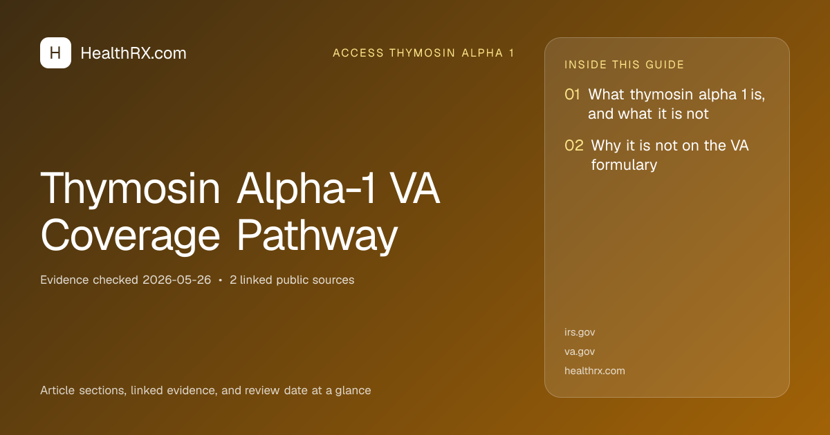 Evidence overview for Thymosin Alpha-1 VA Coverage Pathway