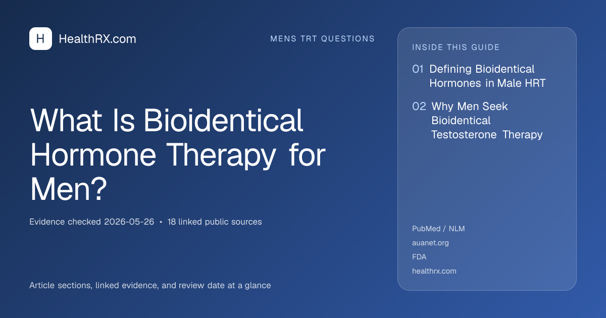 Evidence overview for What Is Bioidentical Hormone Therapy for Men?