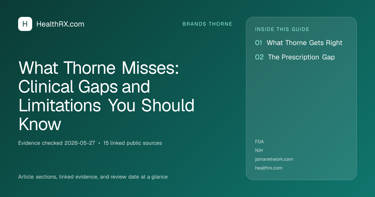 Evidence overview for What Thorne Misses: Clinical Gaps and Limitations You Should Know