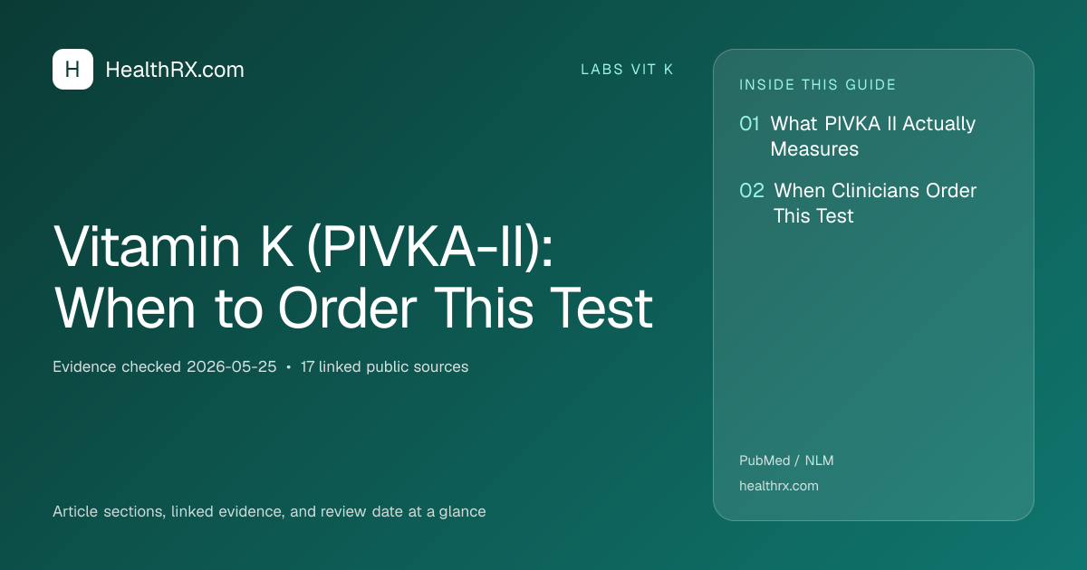 Evidence overview for Vitamin K (PIVKA-II): When to Order This Test