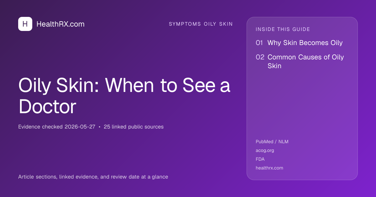 Evidence overview for symptoms oily skin: Oily Skin: When to See a Doctor