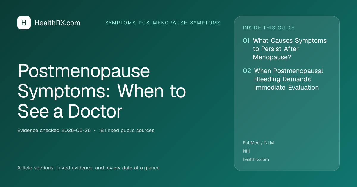 Evidence overview for Postmenopause Symptoms: When to See a Doctor