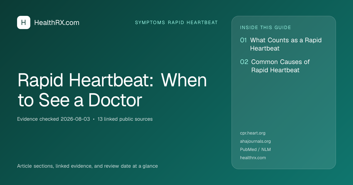 Evidence overview for symptoms rapid heartbeat: Rapid Heartbeat: When to See a Doctor