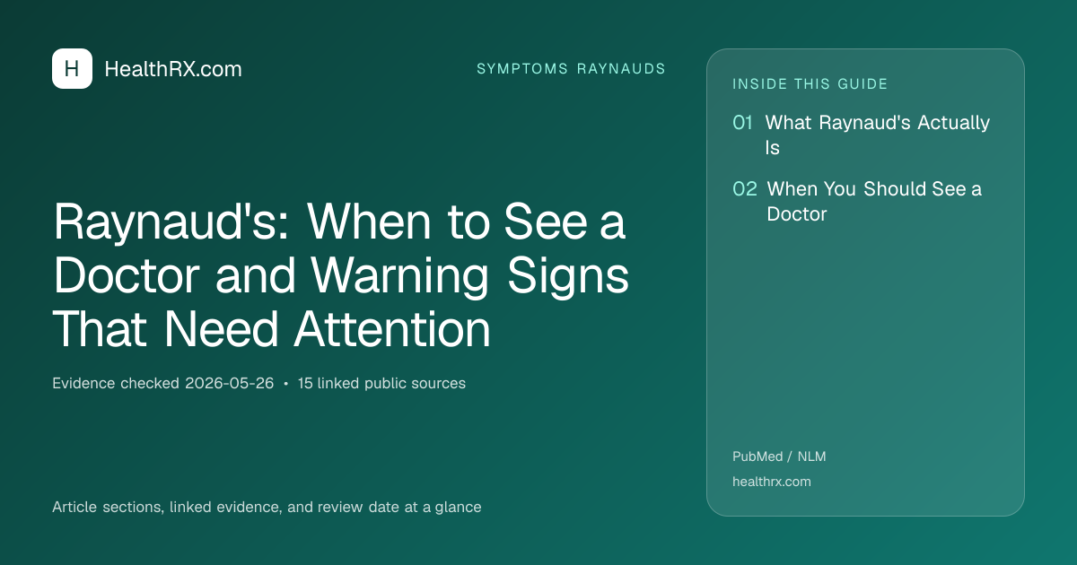 Evidence overview for Raynaud's: When to See a Doctor and Warning Signs That Need Attention