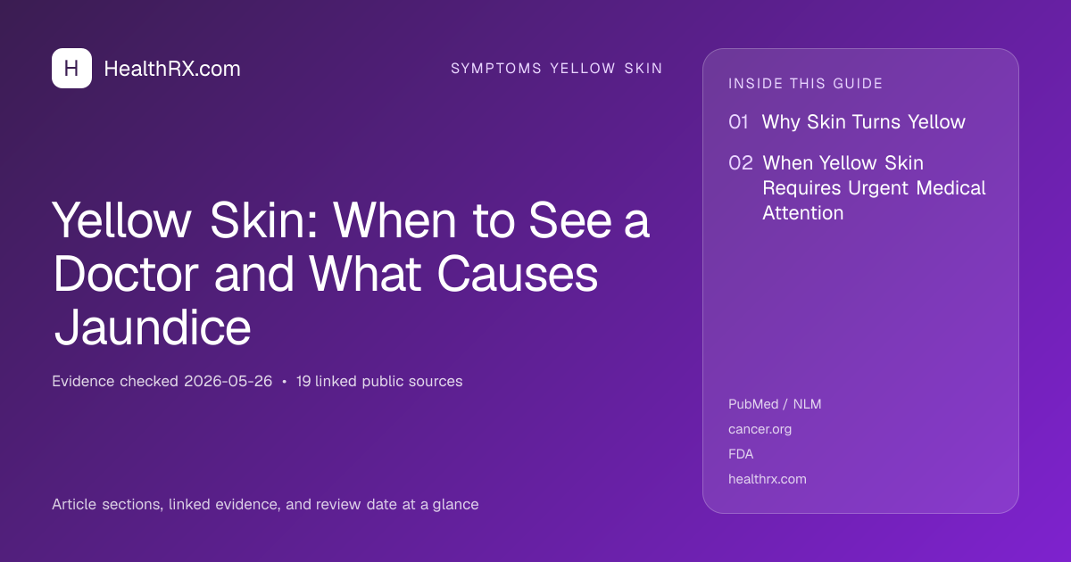 Evidence overview for Yellow Skin: When to See a Doctor and What Causes Jaundice
