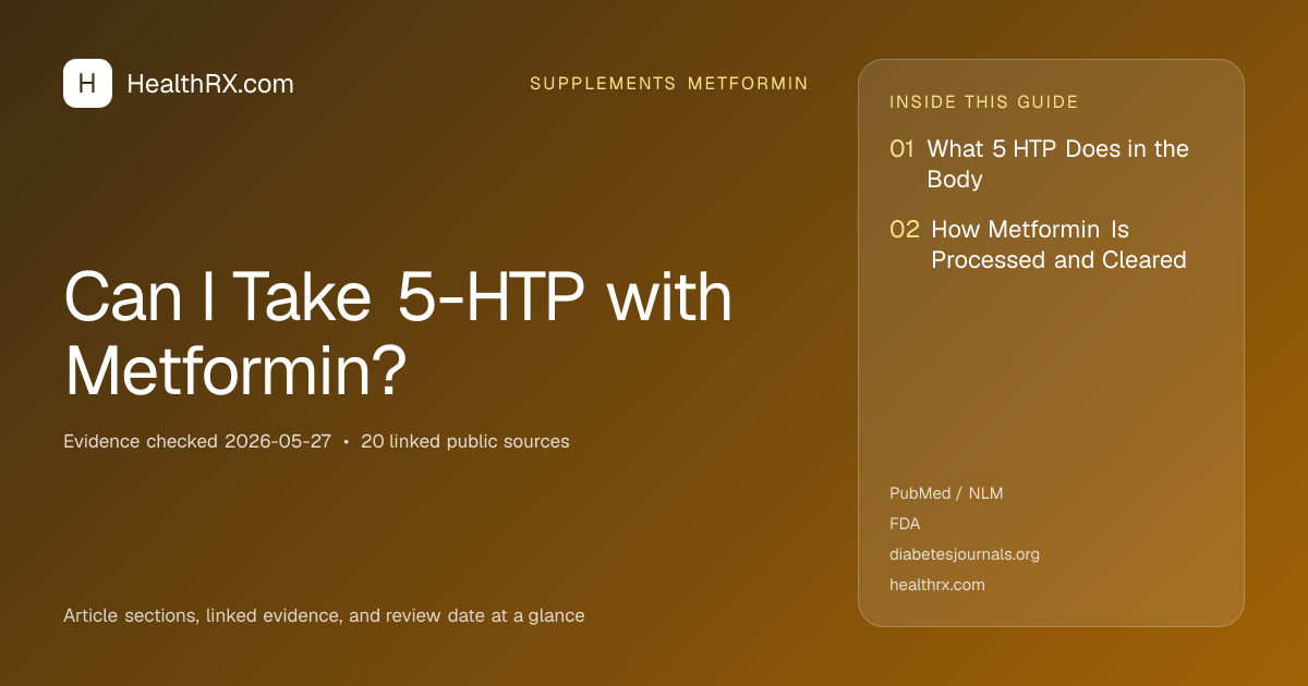 Evidence overview for supplements metformin: Can I Take 5-HTP with Metformin?