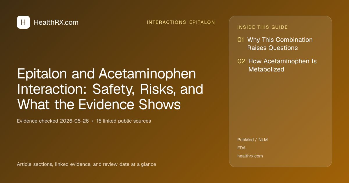 Evidence overview for Epitalon and Acetaminophen Interaction: Safety, Risks, and What the Evidence Shows