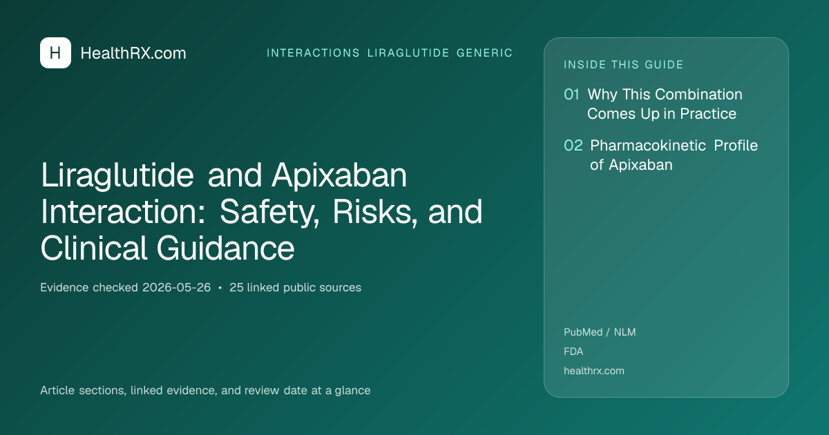 Evidence overview for Liraglutide and Apixaban Interaction: Safety, Risks, and Clinical Guidance
