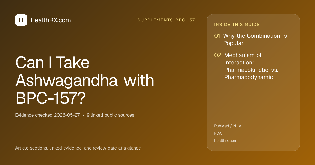 Evidence overview for Can I Take Ashwagandha with BPC-157?