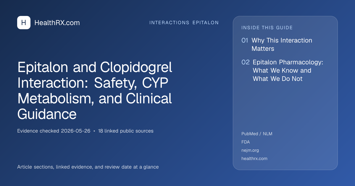 Evidence overview for Epitalon and Clopidogrel Interaction: Safety, CYP Metabolism, and Clinical Guidance