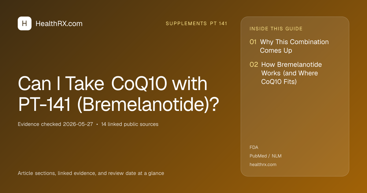Evidence overview for supplements pt 141: Can I Take CoQ10 with PT-141 (Bremelanotide)?