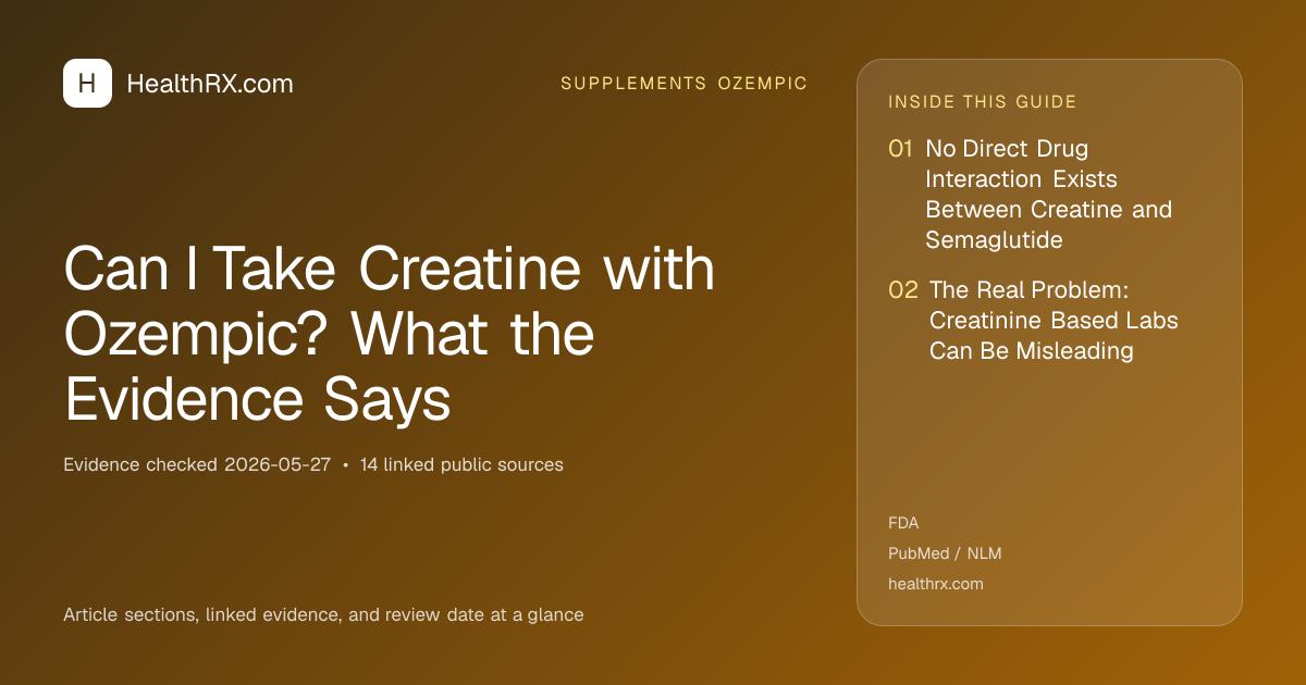Evidence overview for Can I Take Creatine with Ozempic? What the Evidence Says