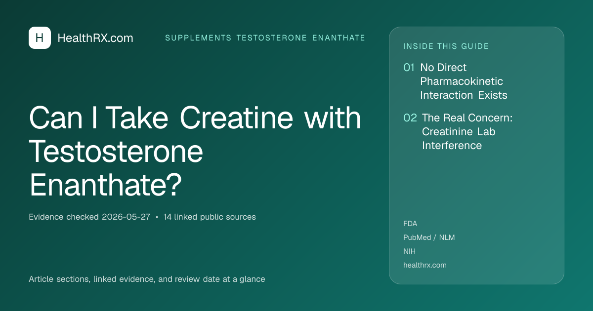 Evidence overview for Can I Take Creatine with Testosterone Enanthate?