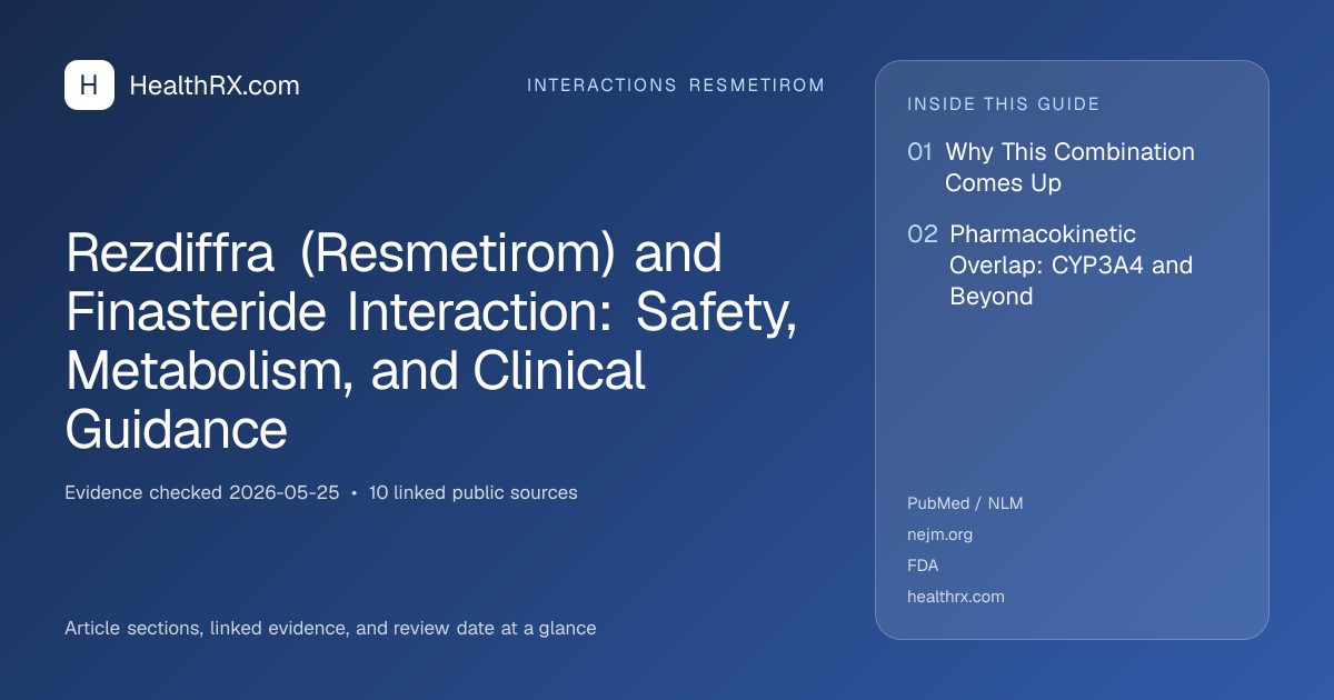 Evidence overview for Rezdiffra (Resmetirom) and Finasteride Interaction: Safety, Metabolism, and Clinical Guidance