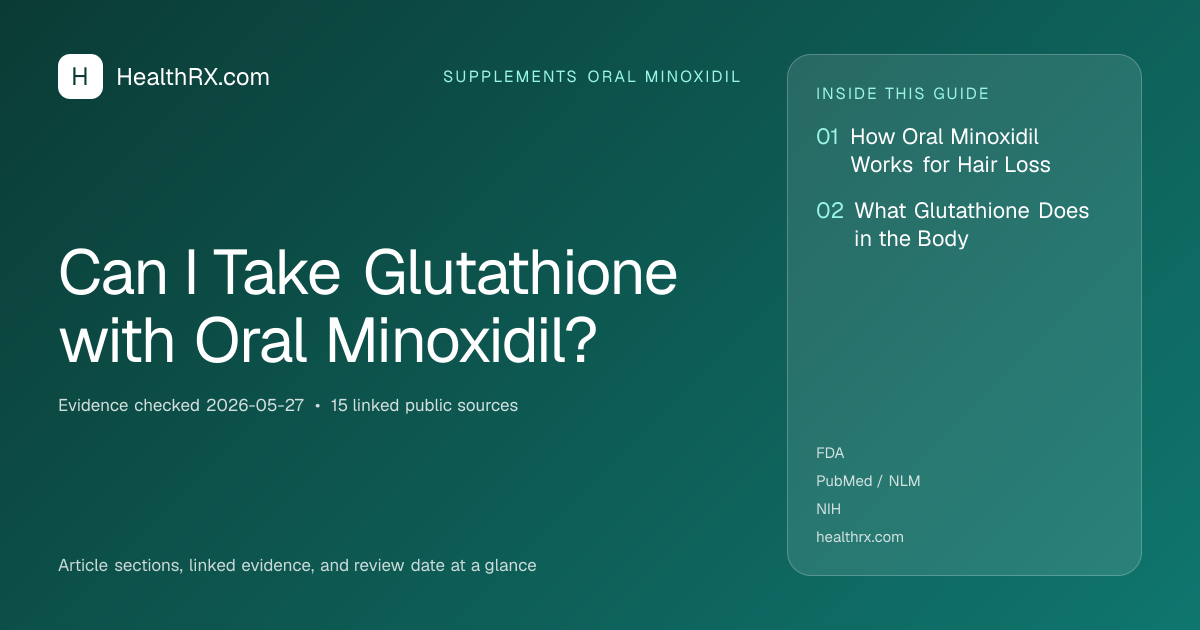 Evidence overview for supplements oral minoxidil: Can I Take Glutathione with Oral Minoxidil?