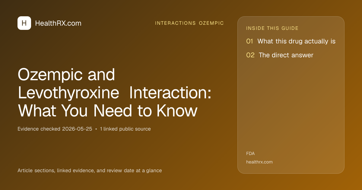 Evidence overview for interactions ozempic: Ozempic and Levothyroxine Interaction: What You Need to Know