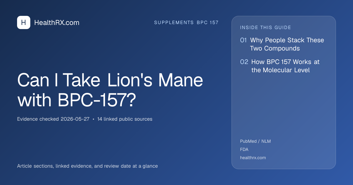 Evidence overview for Can I Take Lion's Mane with BPC-157?