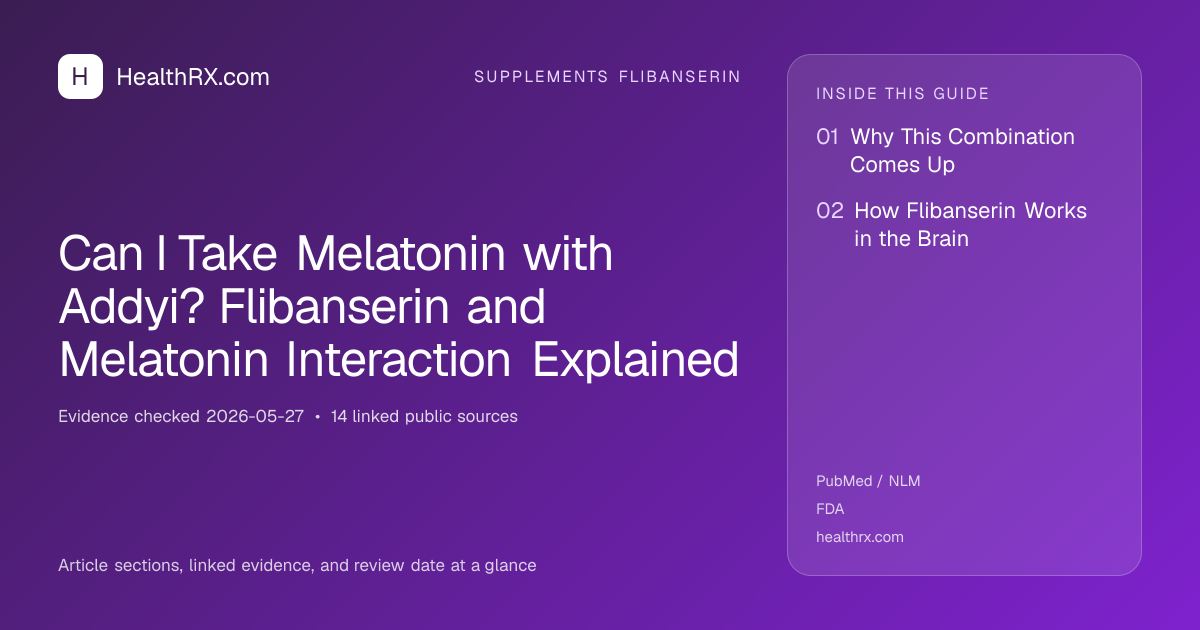 Evidence overview for supplements flibanserin: Can I Take Melatonin with Addyi? Flibanserin and Melatonin Interaction Explained