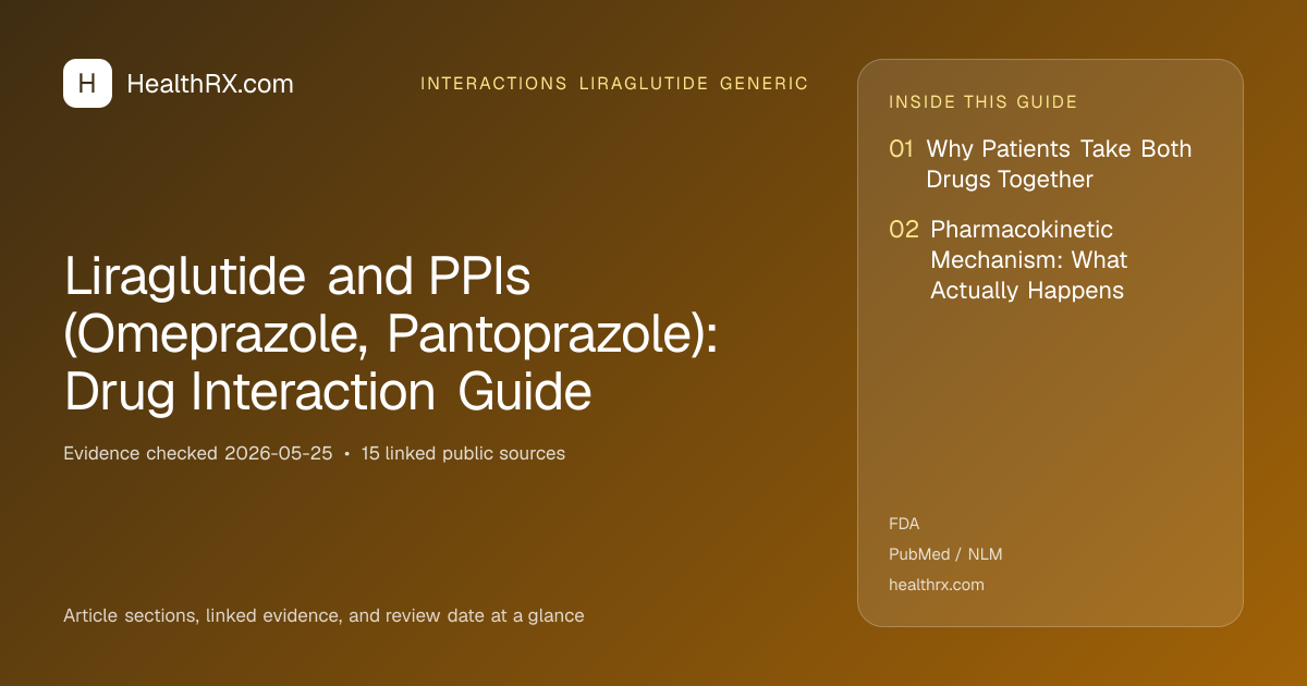 Evidence overview for Liraglutide and PPIs (Omeprazole, Pantoprazole): Drug Interaction Guide