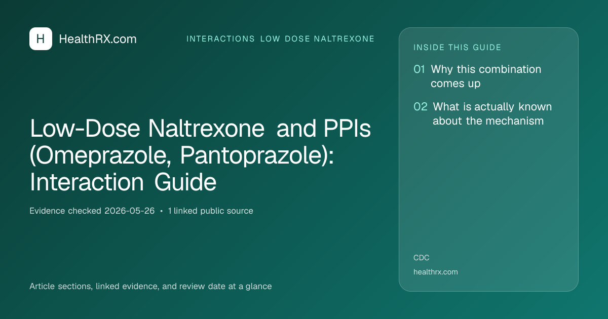 Evidence overview for interactions low dose naltrexone: Low-Dose Naltrexone and PPIs (Omeprazole, Pantoprazole): Interaction Guide