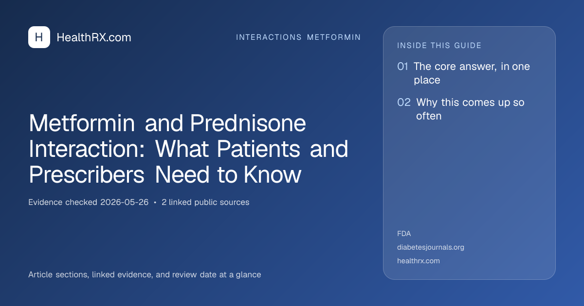 Evidence overview for interactions metformin: Metformin and Prednisone Interaction: What Patients and Prescribers Need to Know