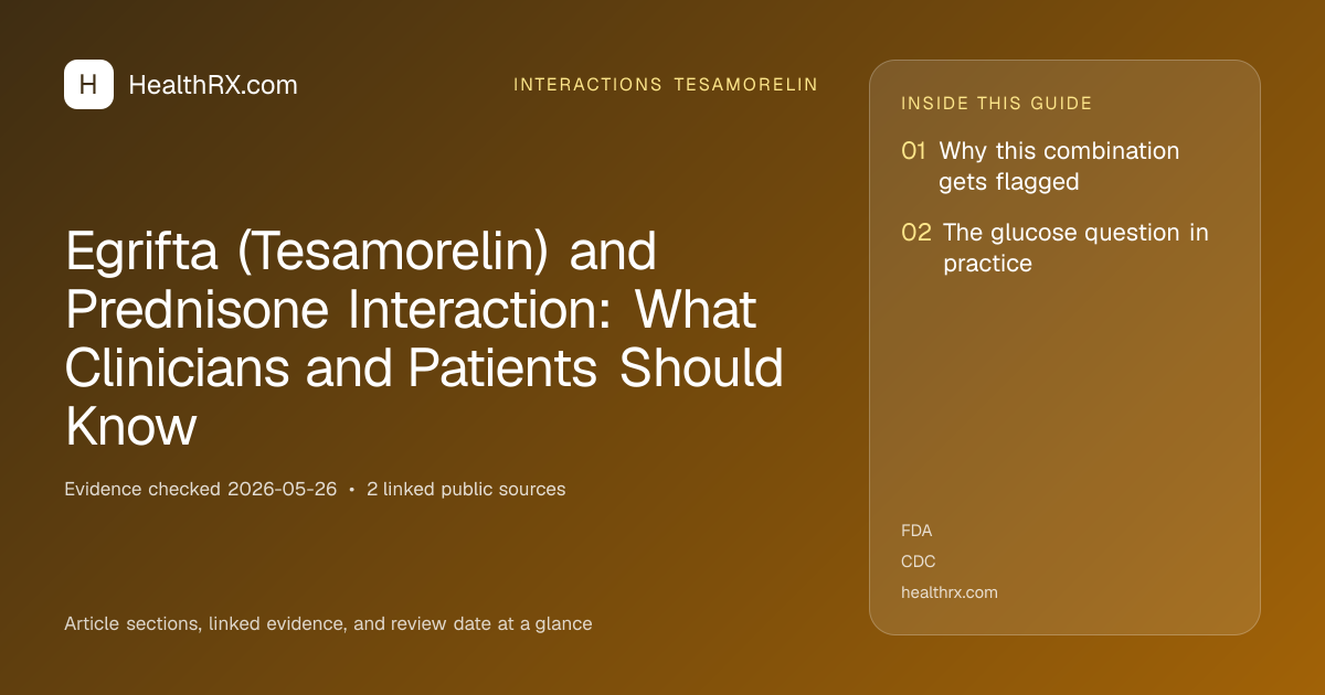 Evidence overview for Egrifta (Tesamorelin) and Prednisone Interaction: What Clinicians and Patients Should Know