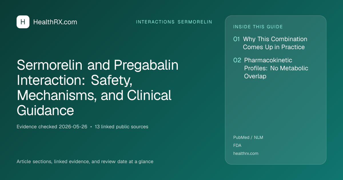 Evidence overview for Sermorelin and Pregabalin Interaction: Safety, Mechanisms, and Clinical Guidance