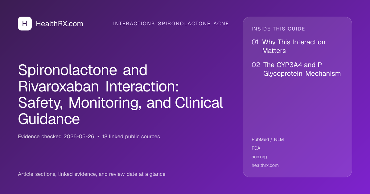 Evidence overview for Spironolactone and Rivaroxaban Interaction: Safety, Monitoring, and Clinical Guidance
