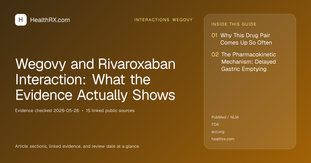 Evidence overview for Wegovy and Rivaroxaban Interaction: What the Evidence Actually Shows