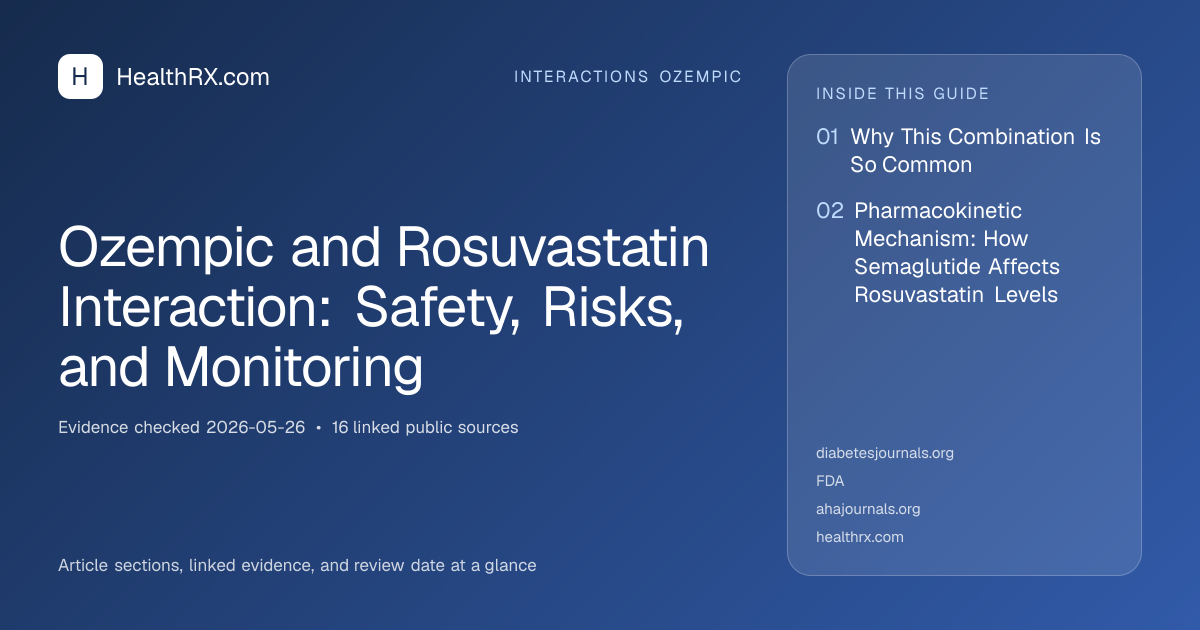 Evidence overview for Ozempic and Rosuvastatin Interaction: Safety, Risks, and Monitoring