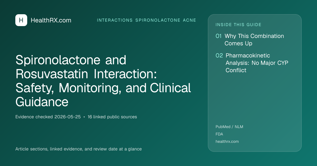 Evidence overview for Spironolactone and Rosuvastatin Interaction: Safety, Monitoring, and Clinical Guidance