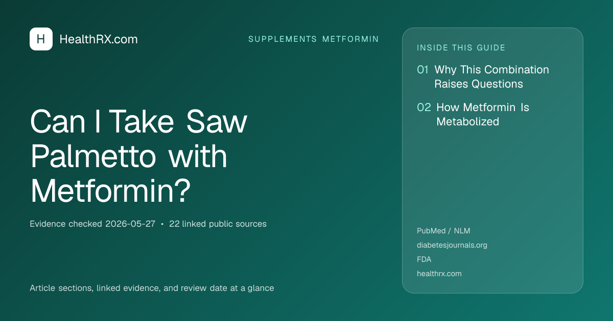 Evidence overview for supplements metformin: Can I Take Saw Palmetto with Metformin?