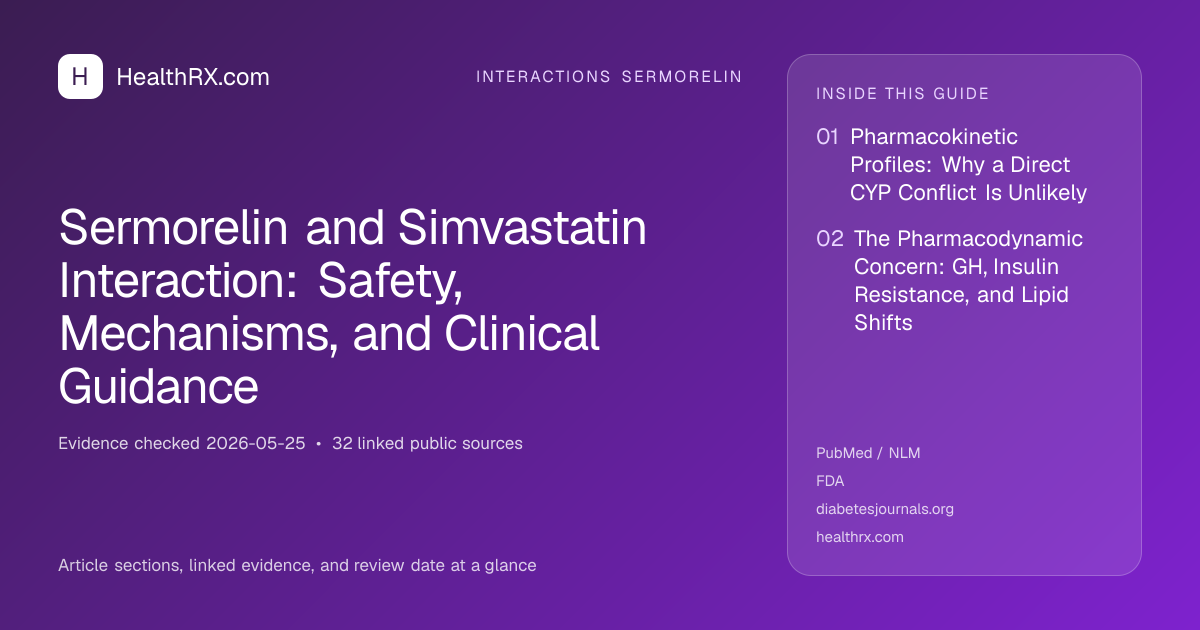 Evidence overview for Sermorelin and Simvastatin Interaction: Safety, Mechanisms, and Clinical Guidance