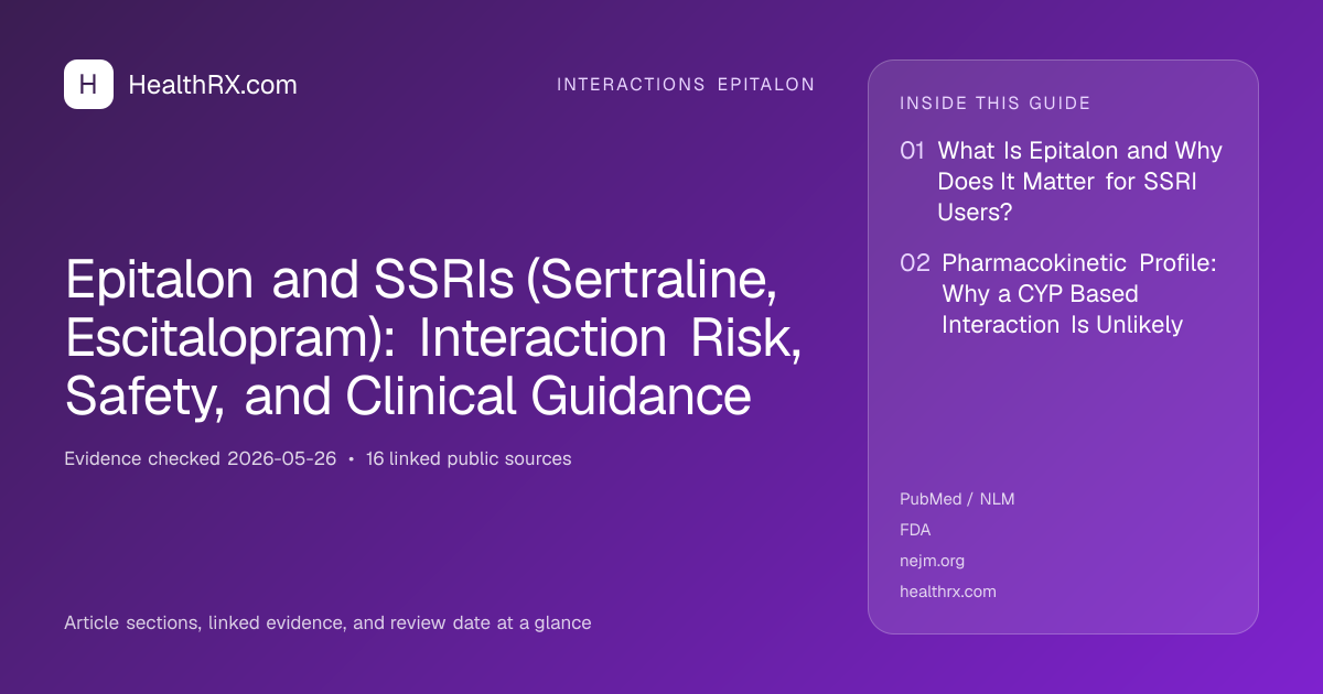 Evidence overview for Epitalon and SSRIs (Sertraline, Escitalopram): Interaction Risk, Safety, and Clinical Guidance