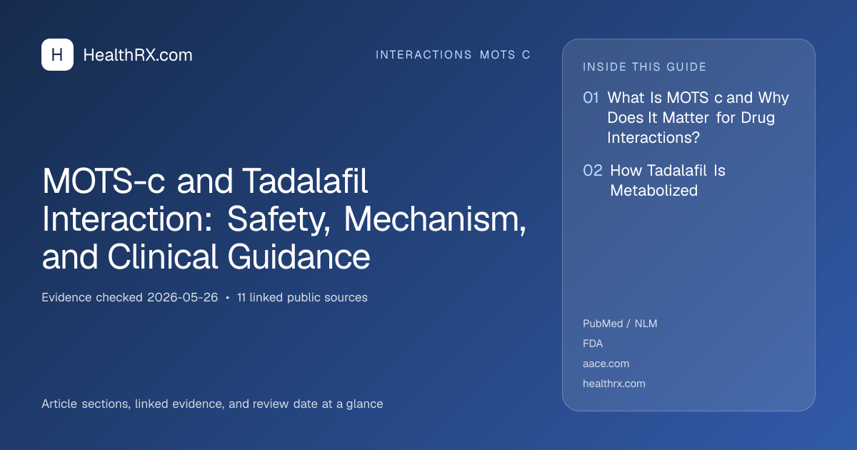 Evidence overview for MOTS-c and Tadalafil Interaction: Safety, Mechanism, and Clinical Guidance