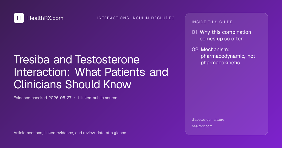 Evidence overview for Tresiba and Testosterone Interaction: What Patients and Clinicians Should Know