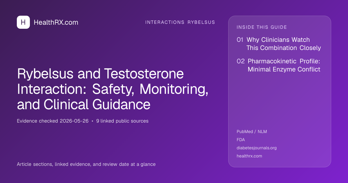 Evidence overview for Rybelsus and Testosterone Interaction: Safety, Monitoring, and Clinical Guidance