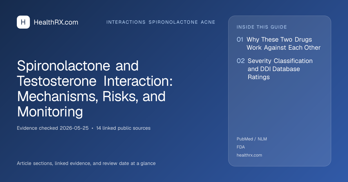 Evidence overview for Spironolactone and Testosterone Interaction: Mechanisms, Risks, and Monitoring