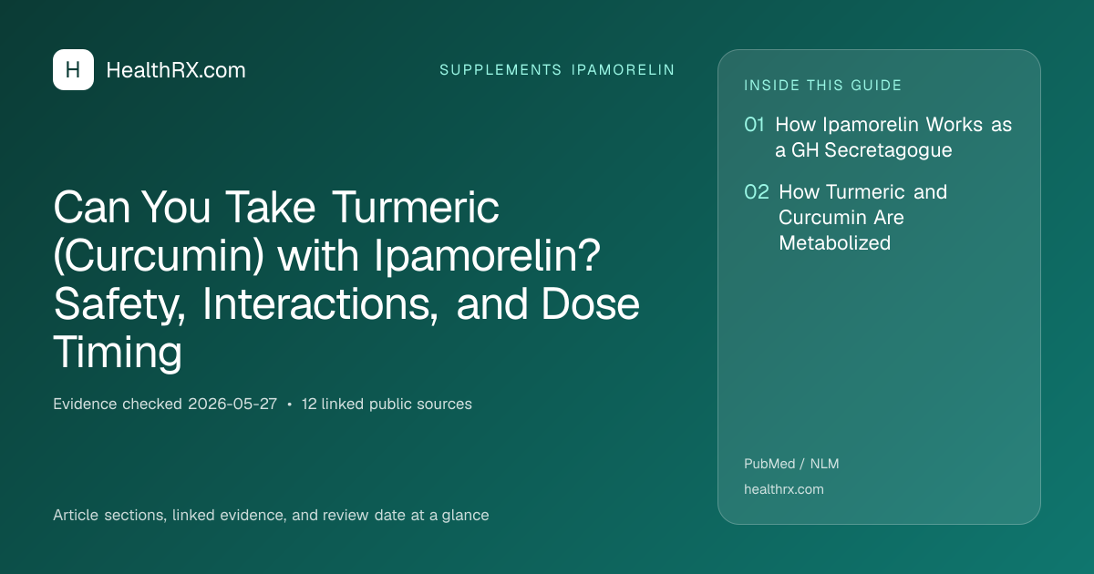 Evidence overview for Can You Take Turmeric (Curcumin) with Ipamorelin? Safety, Interactions, and Dose Timing